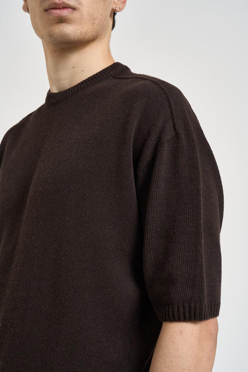 Polo uomo in maglia marrone - 2