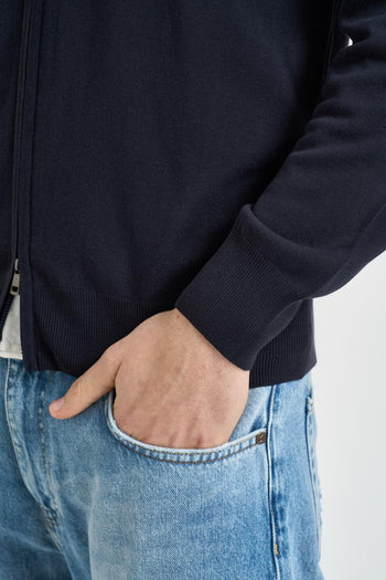 Maglia uomo fullzip blu notte - 4