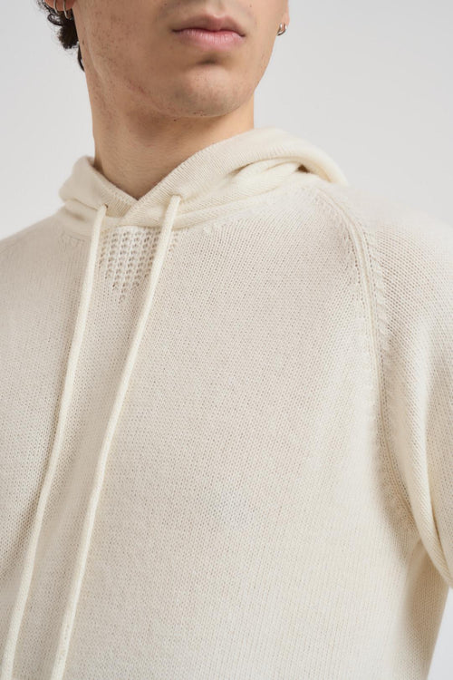 Felpa uomo in maglia panna - 2