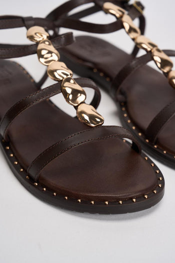 Sandali donna flat marrone - 4
