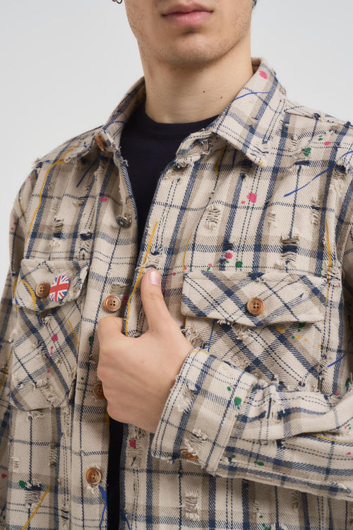 Camicia uomo con rotture beige - 2