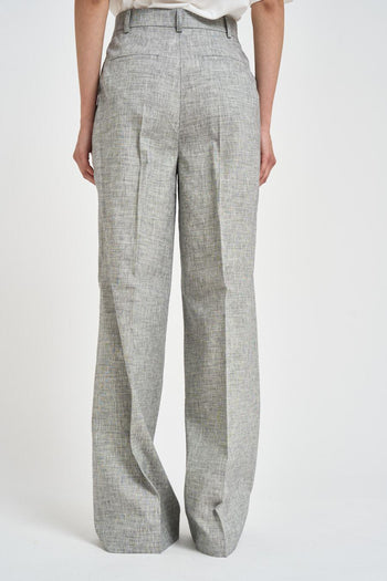 Pantalone donna gamba larga grigio mélange - 3