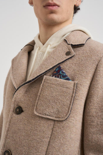 Cappotto uomo monopetto beige - 3