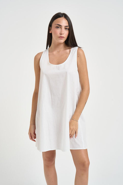 Abito donna con fiocco sul retro bianco - 2