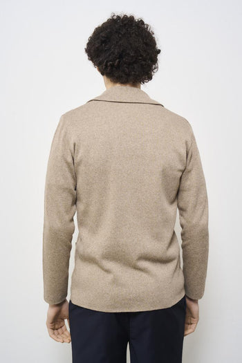 Giacca uomo in maglia tortora - 4