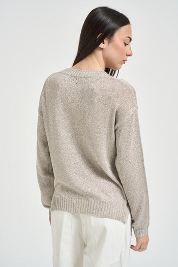 Maglia donna lurex argento - 4