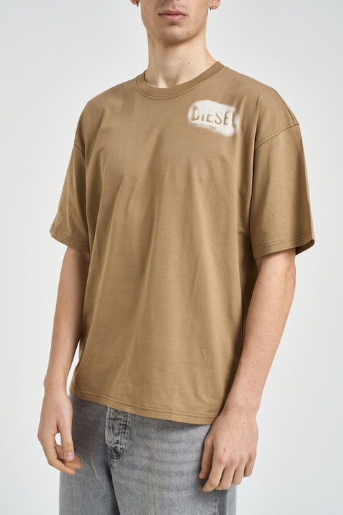 T-shirt uomo logo sbiadito beige