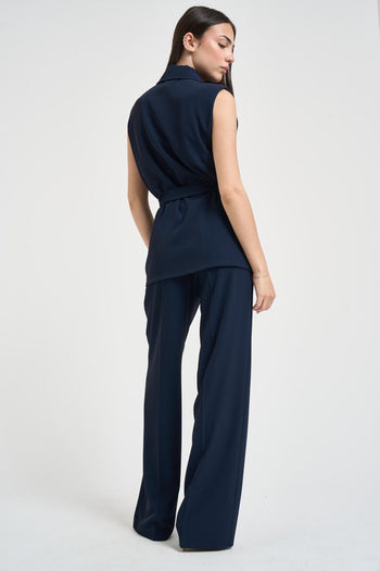 Abito donna gilet e pantalone blu notte - 4