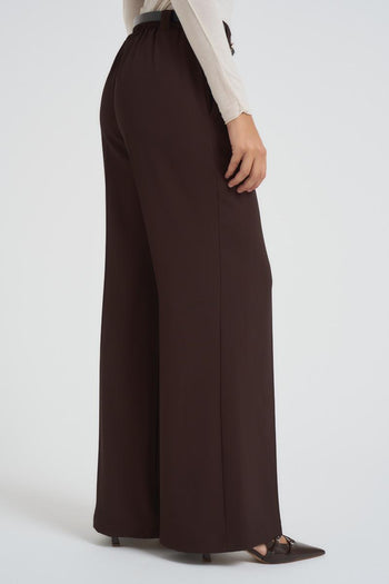Pantalone donna flare marrone - 4