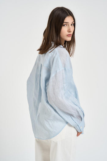 Camicia donna doppio petto azzurra - 4