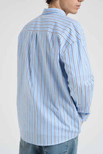 Camicia uomo a righe celeste - 6