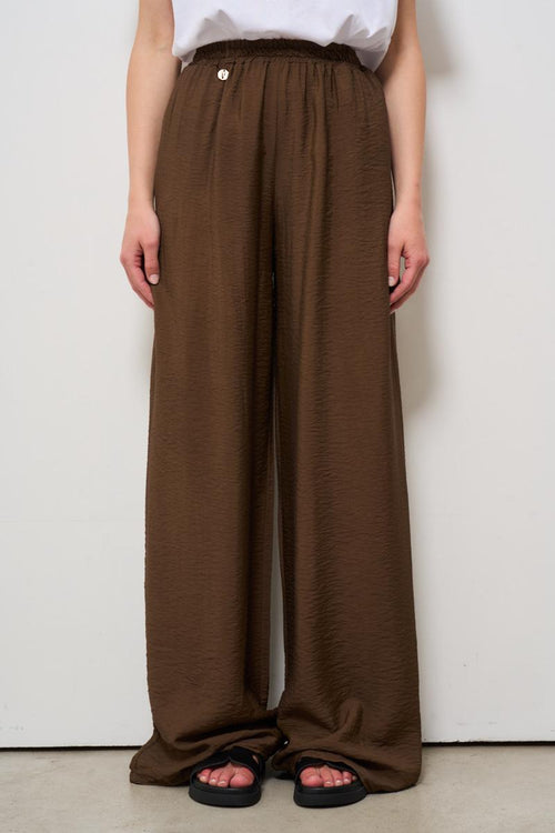 Pantalone donna fluido marrone