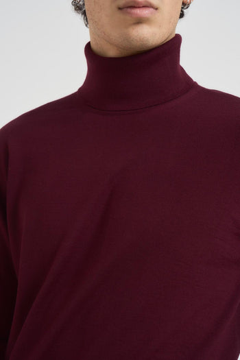Maglia uomo collo alto bordeaux - 3