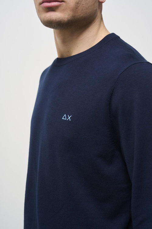 Men's blue crew neck sweater - 2
