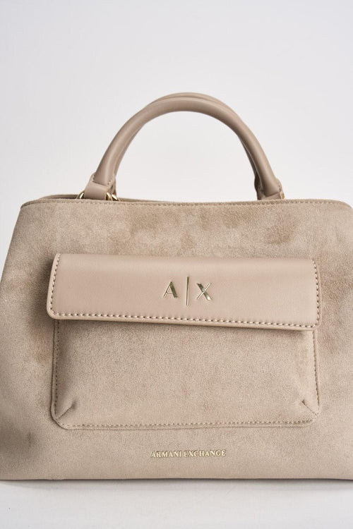 Borsa donna a mano in suede beige - 2