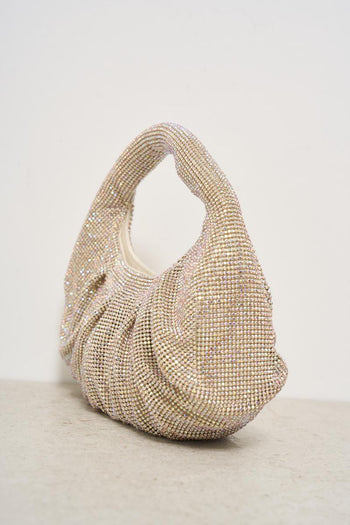 Women's Handbag with Rose Gold Rhinestones - 4