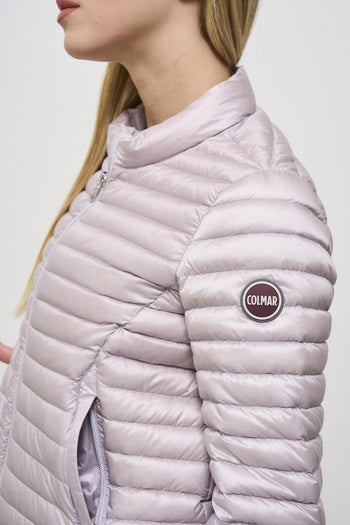 Women's quilted down jacket lilac - 5