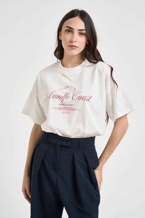 T-shirt donna con stampa Amalfi Coast