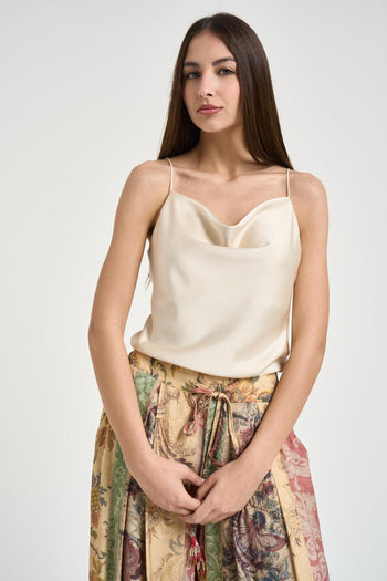 Top donna satinato avorio - 3