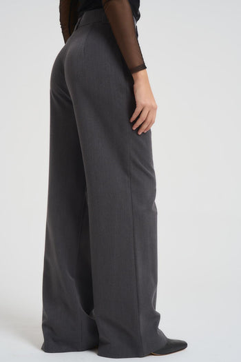 Pantalone donna a palazzo grigio scuro - 3