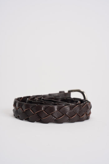 Cintura uomo in pelle intrecciata marrone - 3