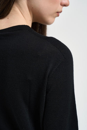 Cardigan donna in maglia nera - 4