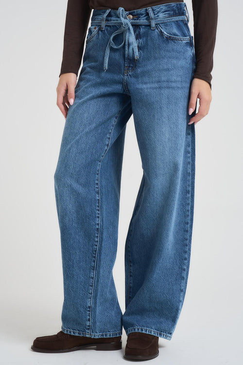 Jeans donna balloon denim medio