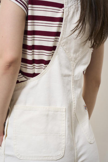 Salopette donna in denim bianco - 6