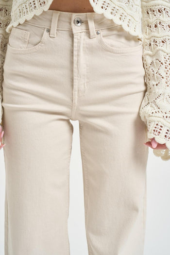 Jeans donna wide fit in denim panna - 6
