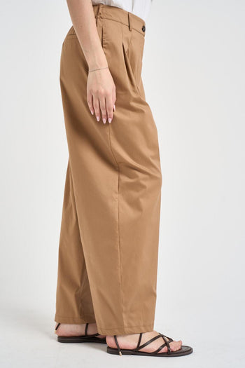 Pantalone donna carrot fit cammello - 4