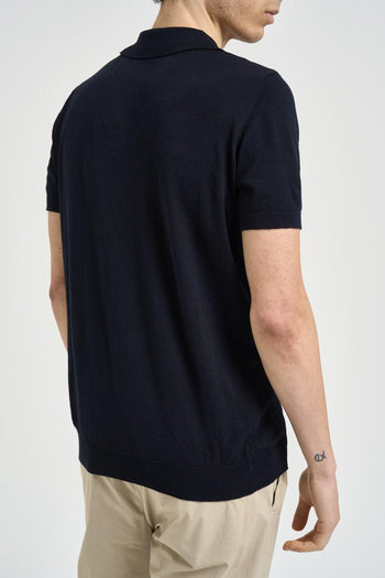 Polo uomo in maglia blu - 3