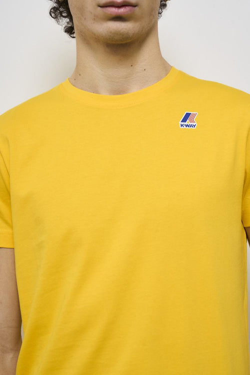 Yellow crew neck men's t-shirt with logo - 2