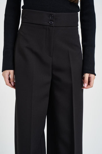Pantalone donna gamba larga nero - 4