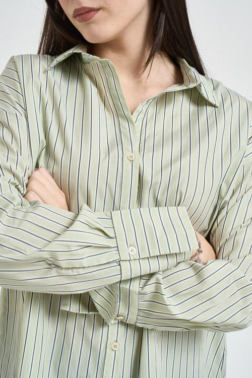 Camicia donna a righe verde - 2