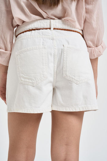 Shorts donna in denim bianca - 3