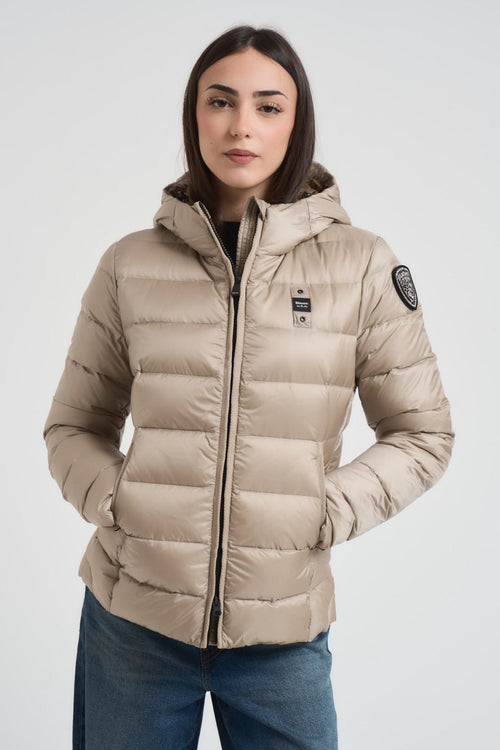 Piumino donna sfiancato beige