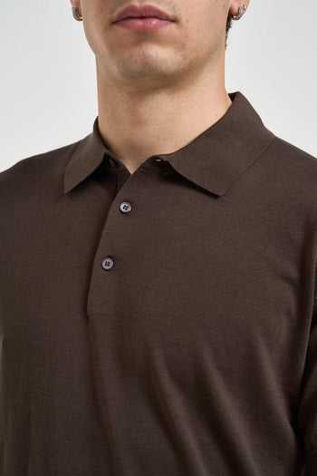 Polo uomo in maglia marrone - 3