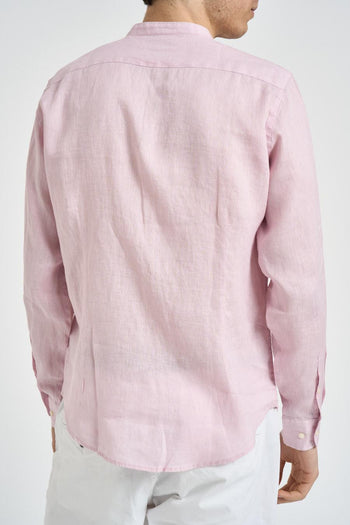 Camicia uomo rosa in lino - 3