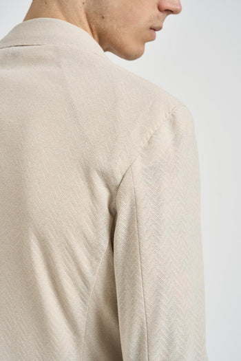 Giacca uomo monopetto sabbia - 4