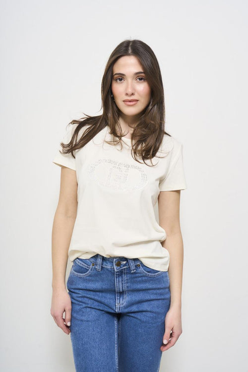 Women's white crew neck t-shirt