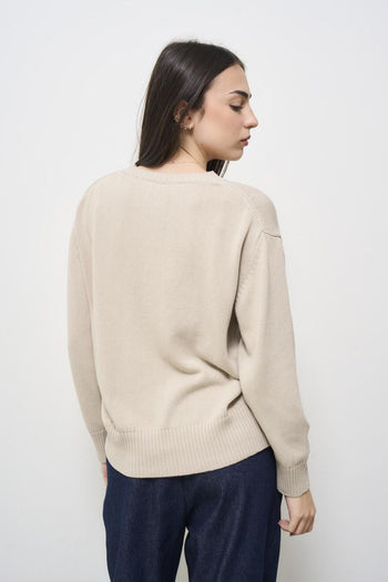 Maglia donna girocollo tortora - 4