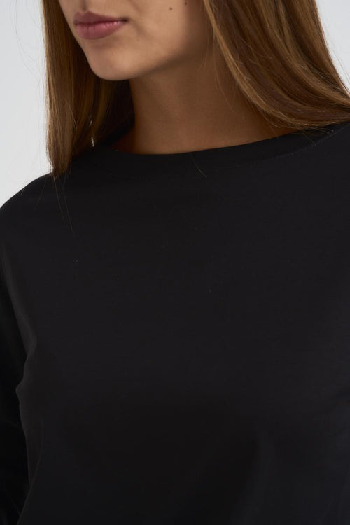 T-shirt donna girocollo nera - 2