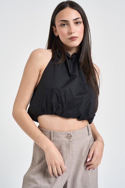 Top donna a palloncino nero - 2