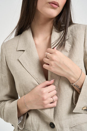 Giacca donna monopetto beige - 3