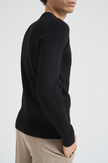 Maglia uomo girocollo nera - 3