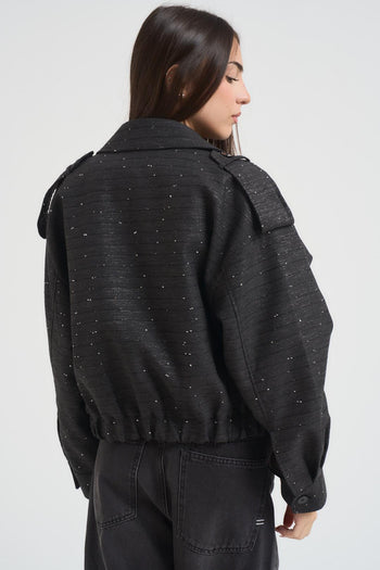 Bomber donna lurex antracite - 5