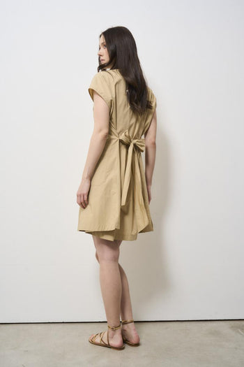 Beige women's dress - 6