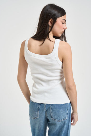 Top donna in cotone bianco - 3