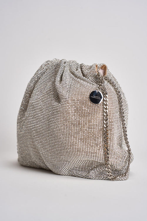 Borsa donna a sacchetto con starss argento - 2