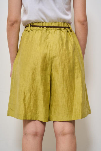 Bermuda donna verde lime con cintura - 4